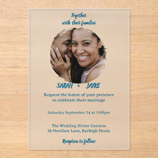 Cartes d'invitation de mariage en acrylique minima