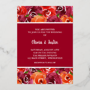 Cartes d'invitation de mariage en collage floral a