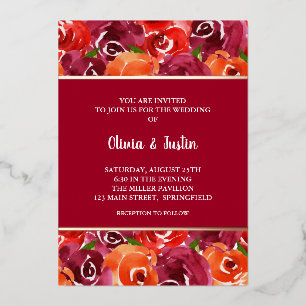 Cartes d'invitation de mariage en collage floral a
