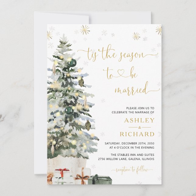 Cartes d'invitation de mariage en forme d'arbre de (Devant)