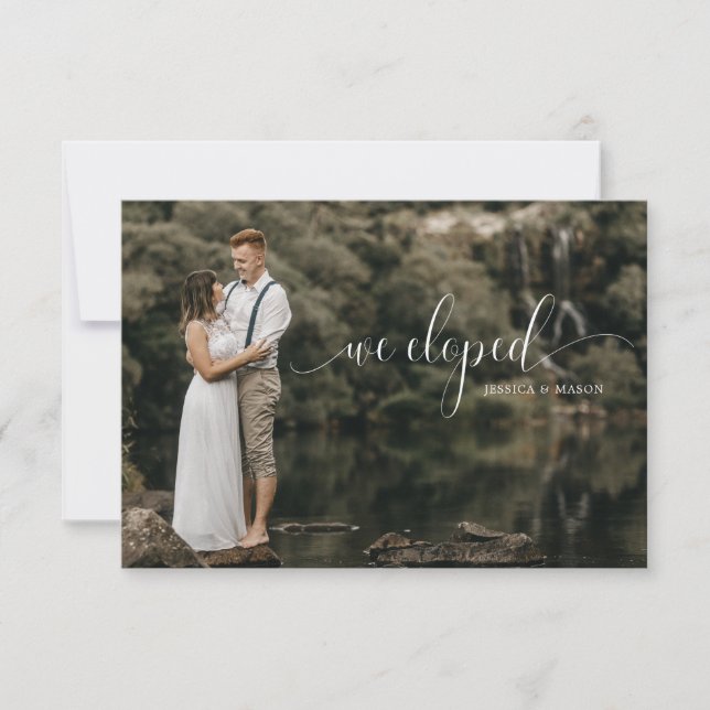Cartes d'invitation de mariage en fuite avec photo (Devant)