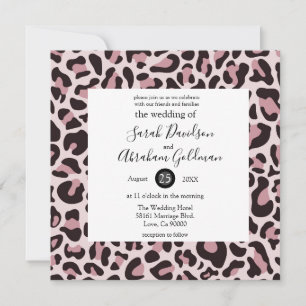 Cartes d'invitation de mariage en or rose avec imp