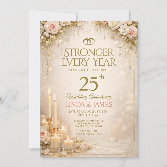 Cartes d'invitation de mariage et d'anniversaire d (Devant)