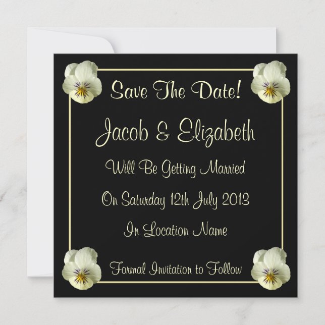 Cartes d'invitation de mariage Fleurs Crème pour a (Devant)
