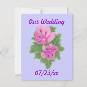 Cartes d'invitation de mariage Fleurs de géraniums