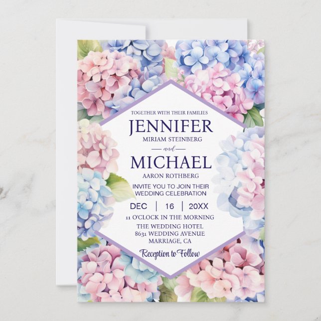 Cartes d'invitation de mariage Fleurs de printemps (Devant)