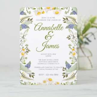 Cartes d'invitation de mariage Fleurs d'été