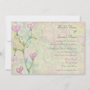 Cartes d'invitation de mariage fleurs en forme de