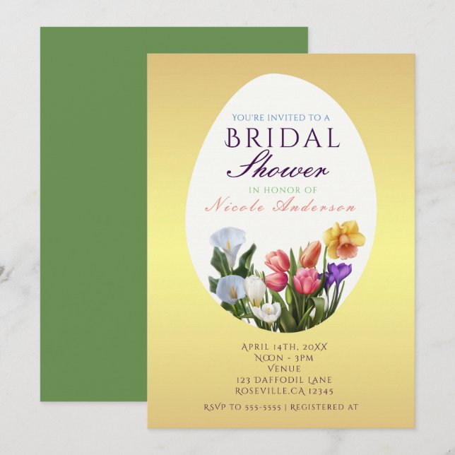 Cartes d'invitation de mariage floral de printemps (Devant / Derrière)