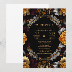 Cartes d'invitation de mariage florales élégantes
