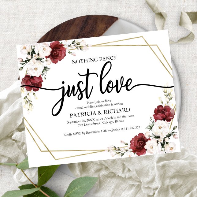 Cartes d'invitation de mariage florales géométriqu (Créateur téléchargé)
