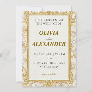 Cartes d'invitation de mariage florales Royale Lux