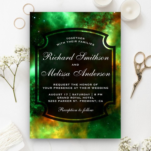 Cartes d'invitation de mariage Galaxie Espace Amas (Créateur téléchargé)