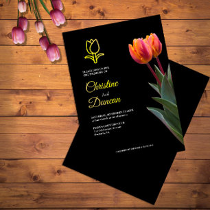 Cartes d'invitation de mariage Gold Tulip