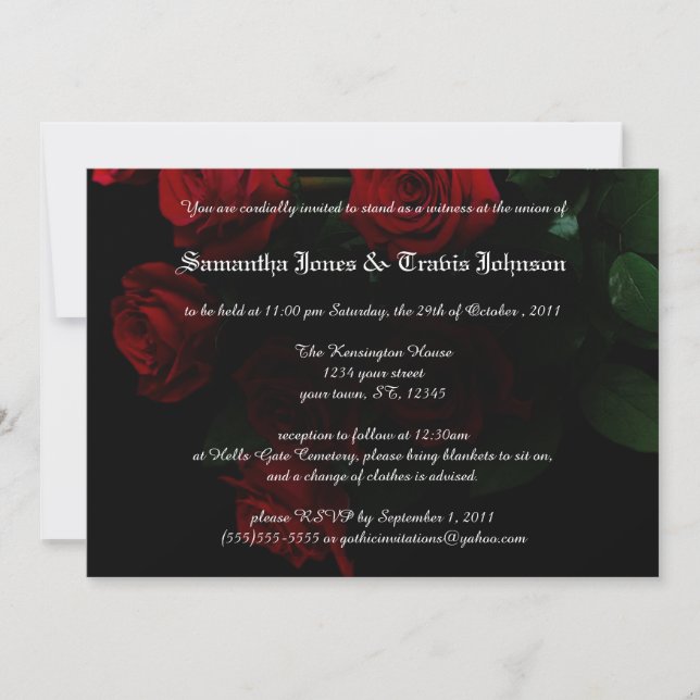 Cartes d'invitation de mariage gothique moderne à  (Devant)