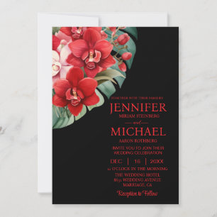 Cartes d'invitation de mariage hiver été orchidées