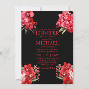 Cartes d'invitation de mariage hiver été orchidées