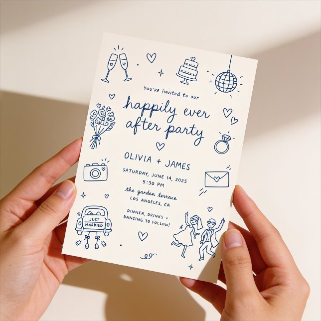Cartes d'invitation de mariage illustrées à la mai (Créateur téléchargé)