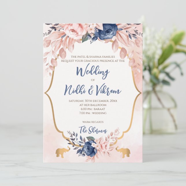 Cartes d'invitation de mariage indien & cartes de  (Debout devant)