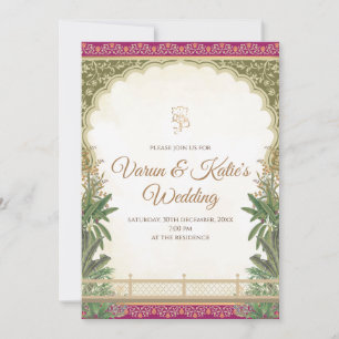 Cartes d'invitation de mariage indien & Invitation