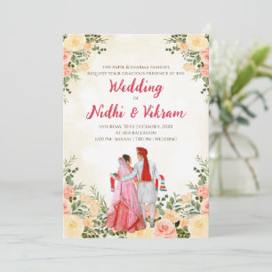 Cartes d'invitation de mariage indien & invitation