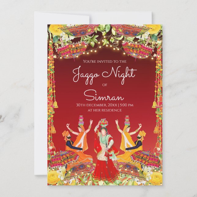 Cartes d'invitation de mariage Jaggo comme invitat (Devant)