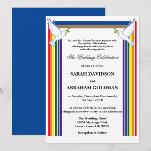 Cartes d'invitation de mariage juif traditionnelle