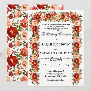 Cartes d'invitation de mariage juif traditionnelle