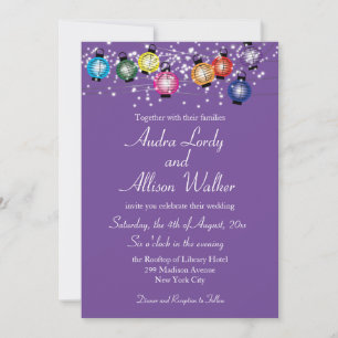 Cartes d'invitation de mariage lesbienne gay Lante