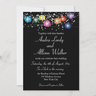 Cartes d'invitation de mariage lesbiennes gays Lan