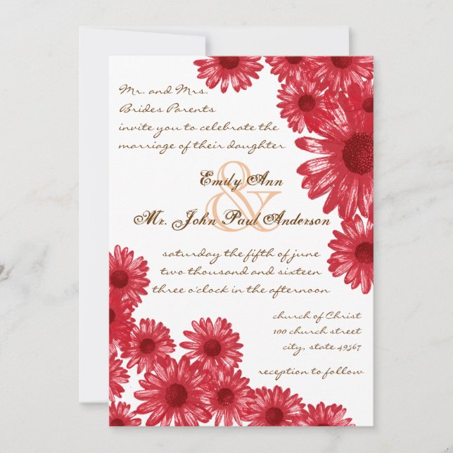 Cartes d'invitation de mariage Marguerite Gerber R (Devant)