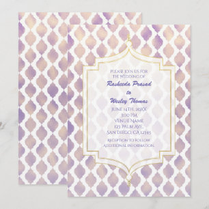 Cartes d'invitation de mariage marocaines or et bl