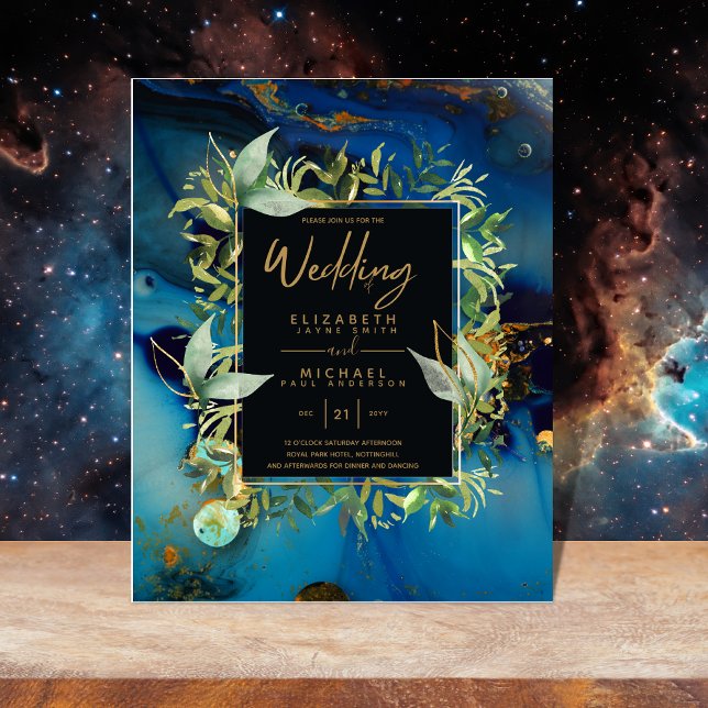 Cartes d'invitation de mariage Midnight Blue (Créateur téléchargé)