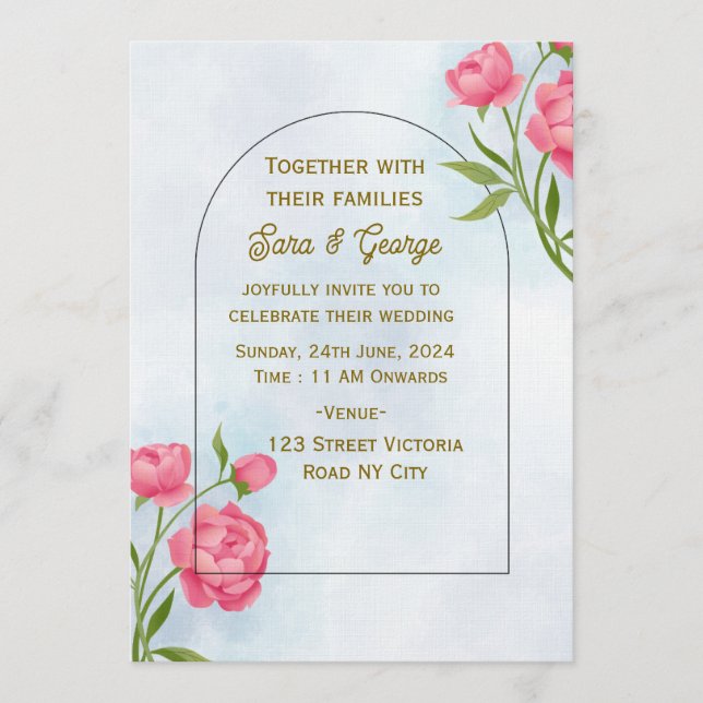 Cartes d'invitation de mariage modernes  (Devant)