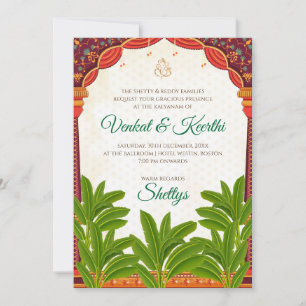 Cartes d'invitation de mariage numérique sud-indie