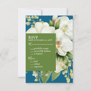 Cartes d'invitation de mariage Océan Bleu Orchidée