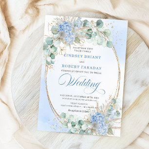 Cartes d'invitation de mariage ovales en blé flora
