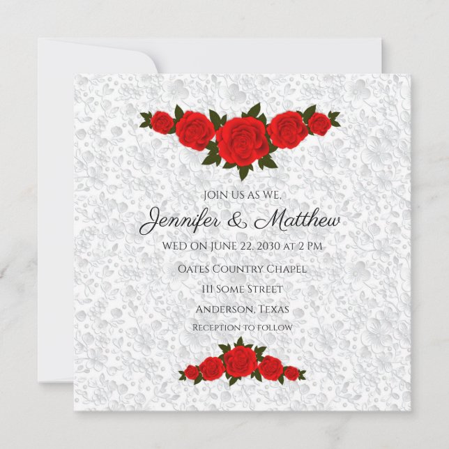 Cartes d'invitation de mariage personnalisées avec (Devant)