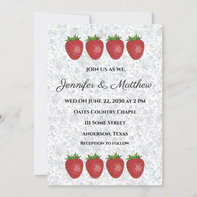 Cartes d'invitation de mariage personnalisées avec (Devant)