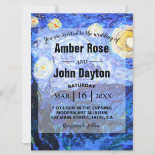 Cartes d'invitation de mariage personnalisées Nuit