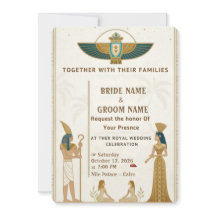 Cartes d'invitation de mariage pharaonique royal 