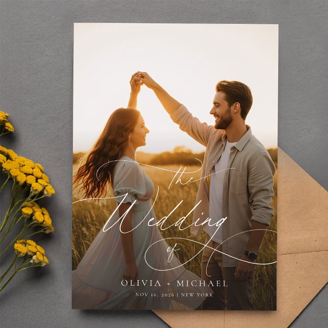 Cartes d'invitation de mariage photo coucher de so (Créateur téléchargé)