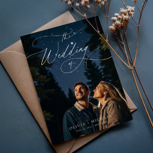 Cartes d'invitation de mariage photo romantique à