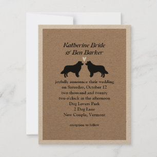 Cartes d'invitation de mariage pour Border Collies