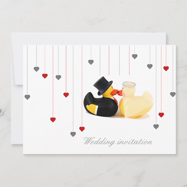 Cartes d'invitation de mariage pour canards 2 et d (Devant)