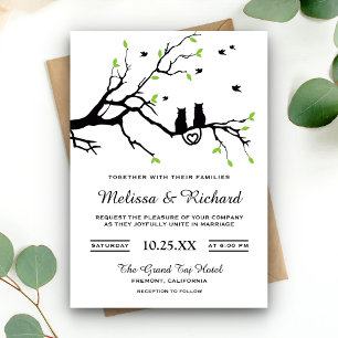 Cartes d'invitation de mariage pour chats romantiq