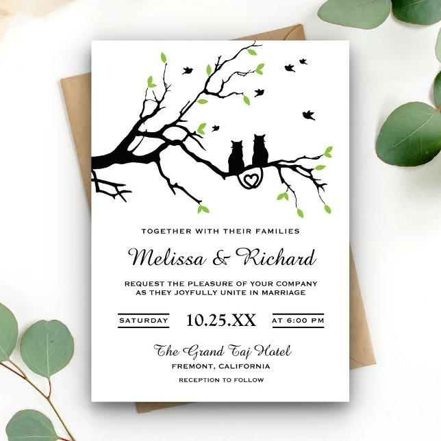 Cartes d'invitation de mariage pour chats romantiq (Créateur téléchargé)