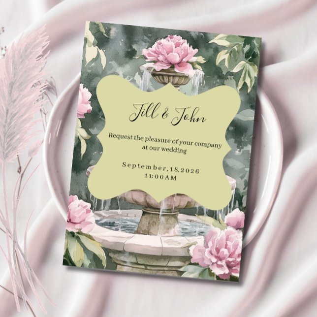 Cartes d'invitation de mariage pour fontaine de ja (Créateur téléchargé)