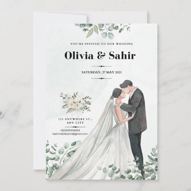 Cartes d'invitation de mariage pour sauvegarder la (Devant)