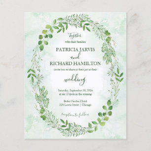Cartes d'invitation de mariage romantiques avec ve
